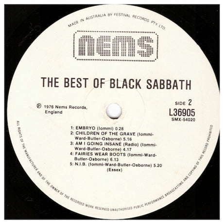 Black Sabbath : The Best Of Black Sabbath (LP, Album, Comp)