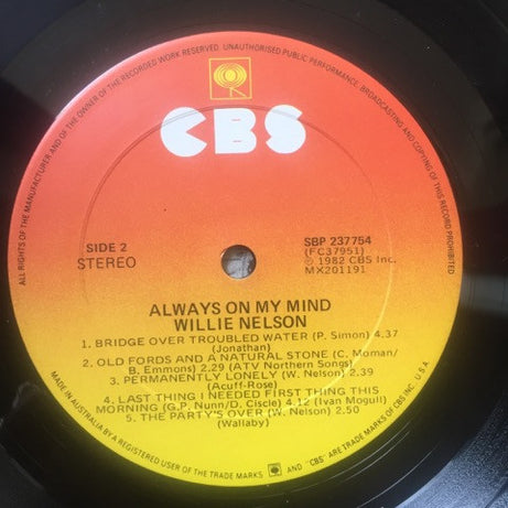 Willie Nelson : Always On My Mind (LP, Album)
