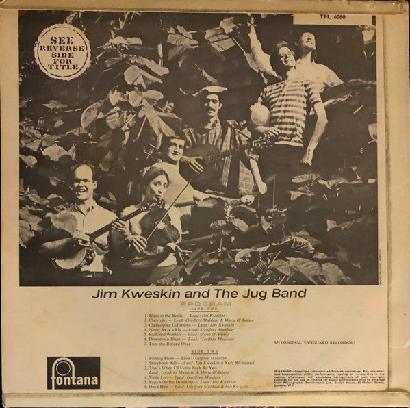 Jim Kweskin & The Jug Band : See Reverse Side For Title (LP, Album, Mono)