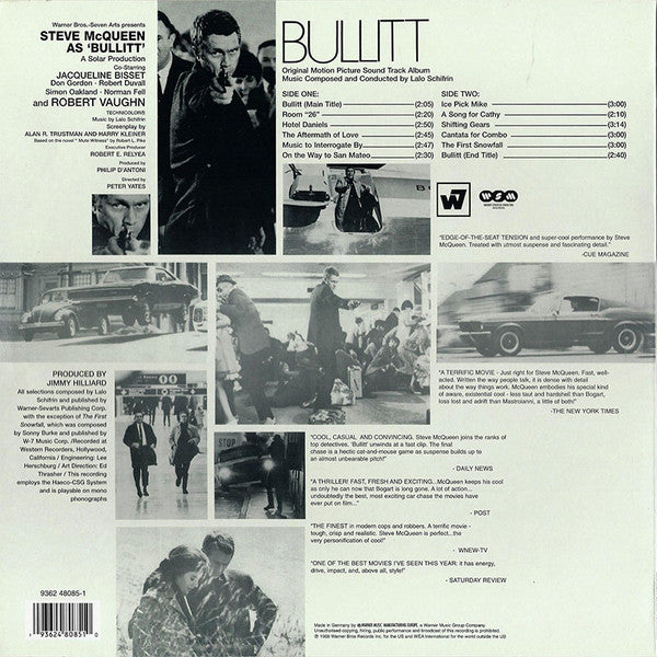 Lalo Schifrin : 'Bullitt' (Original Motion Picture Sound Track) (LP, Album, RE)