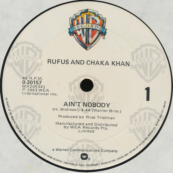 Rufus & Chaka Khan : Ain't Nobody (12")