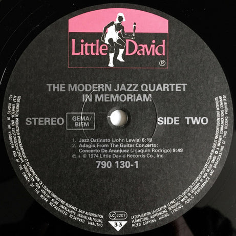 The Modern Jazz Quartet : In Memoriam (LP, Album, RE)