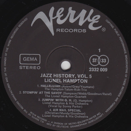 Lionel Hampton : Jazz History Vol. 5 (2xLP, Comp)