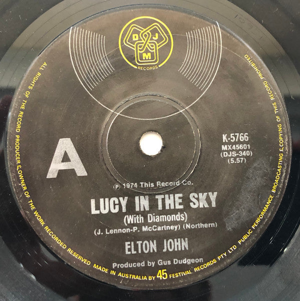Elton John : Lucy In The Sky (With Diamonds) (7", Single)