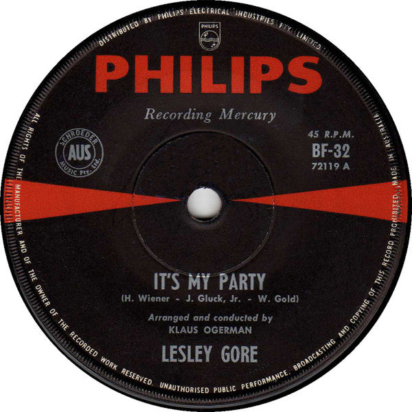 Lesley Gore : It's My Party  (7", Single)
