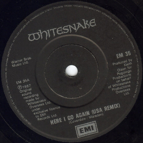 Whitesnake : Here I Go Again (USA Single Remix) (7", Single, Pap)