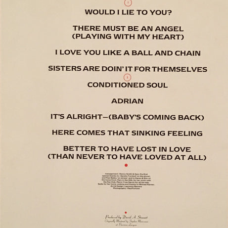 Eurythmics : Be Yourself Tonight (LP, Album)