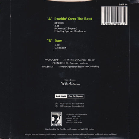 Technotronic Featuring Ya Kid K : Rockin' Over The Beat (7", Single, Pap)