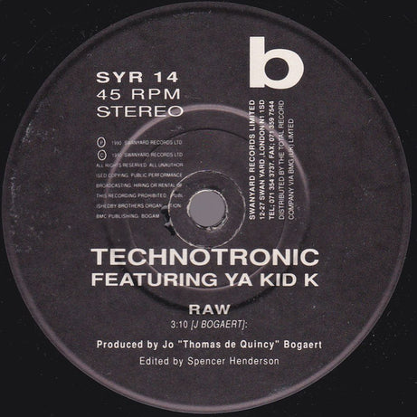 Technotronic Featuring Ya Kid K : Rockin' Over The Beat (7", Single, Pap)