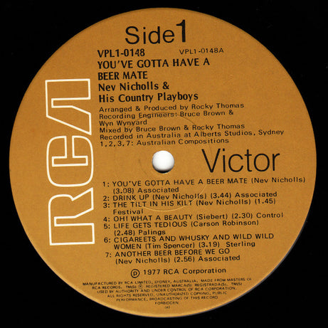 Nev Nicholls : You've Gotta Have A Beer Mate (LP, Album)