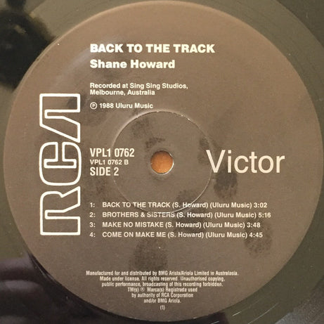 Shane Howard (2) : Back To The Track (LP, Album, Gat)
