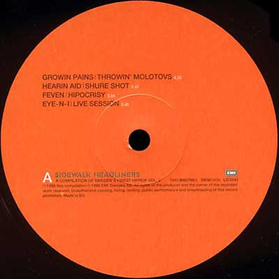 Various : Sidewalk Headliners - A Compilation Of Sweden's Finest Hiphop Vol. 2 (LP, Comp)