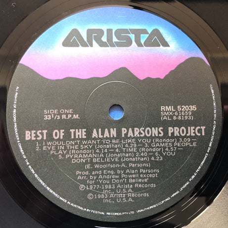 The Alan Parsons Project : The Best Of The Alan Parsons Project (LP, Comp)