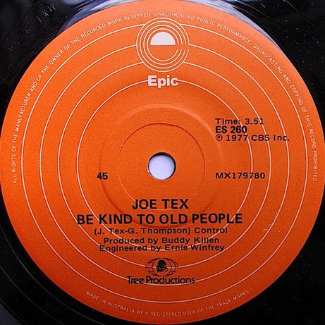 Joe Tex : Rub Down / Be Kind To Old People (7")