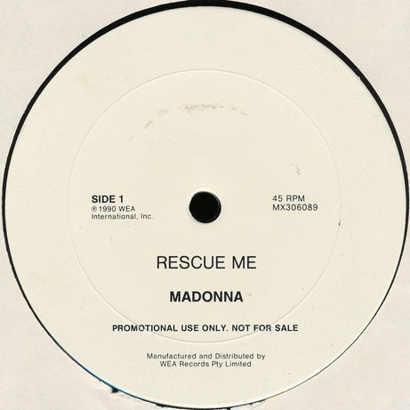 Madonna : Rescue Me (12", Promo)