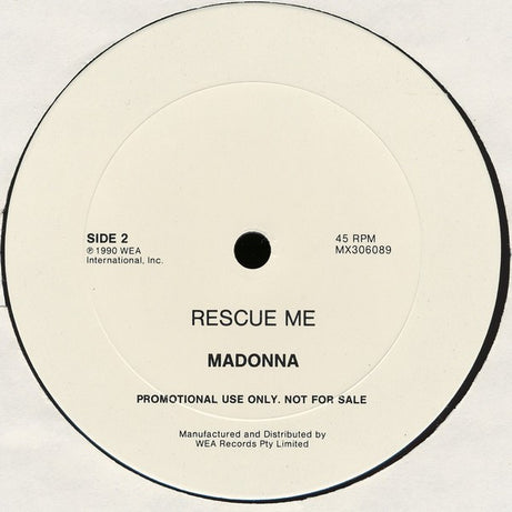 Madonna : Rescue Me (12", Promo)