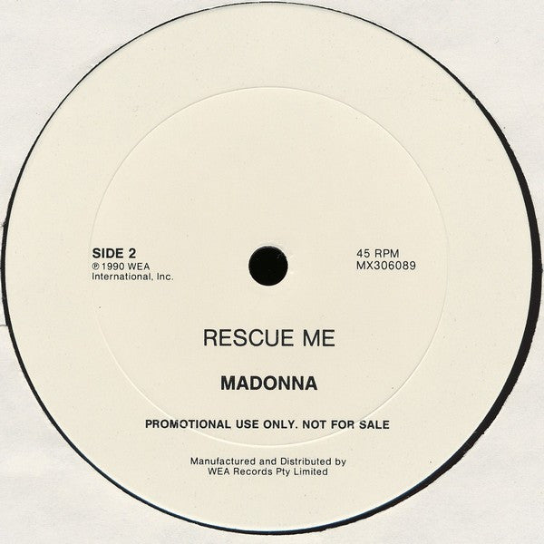 Madonna : Rescue Me (12", Promo)
