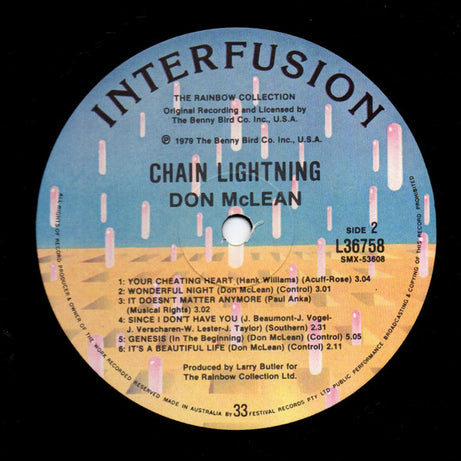 Don McLean : Chain Lightning (LP, Album, Gat)