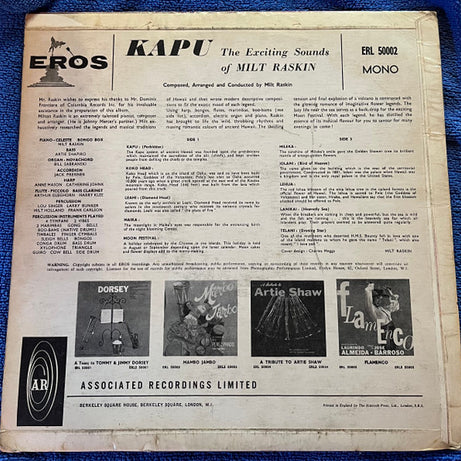 Milt Raskin : Kapu (Forbidden) (LP, Album, Mono)
