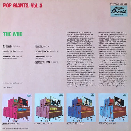 The Who : Pop Giants, Vol. 3 (LP, Comp)