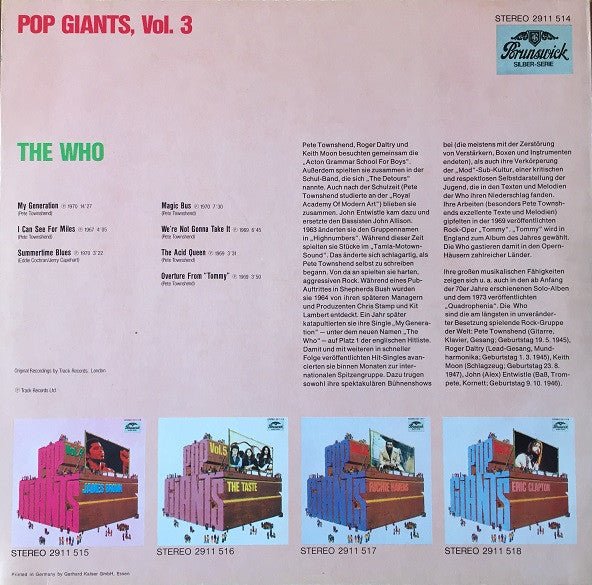 The Who : Pop Giants, Vol. 3 (LP, Comp)