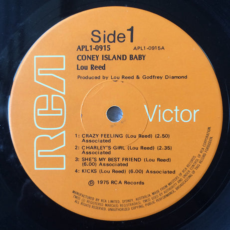 Lou Reed : Coney Island Baby (LP, Album)