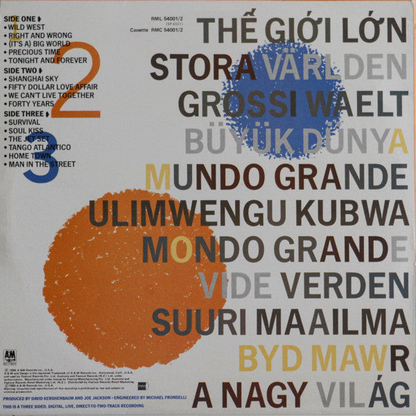 Joe Jackson : Big World (LP + LP, S/Sided + Album)