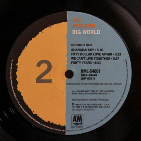 Joe Jackson : Big World (LP + LP, S/Sided + Album)