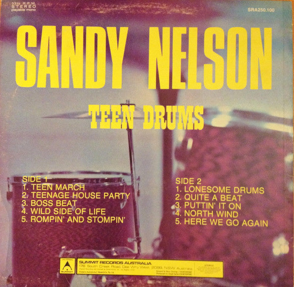 Sandy Nelson : Teen Drums (LP, Comp, RE)
