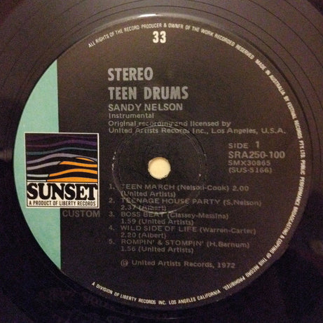 Sandy Nelson : Teen Drums (LP, Comp, RE)