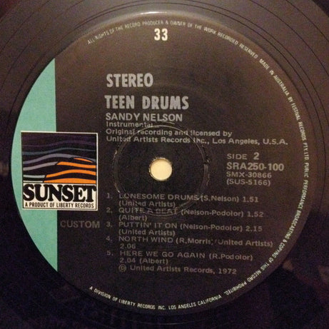 Sandy Nelson : Teen Drums (LP, Comp, RE)