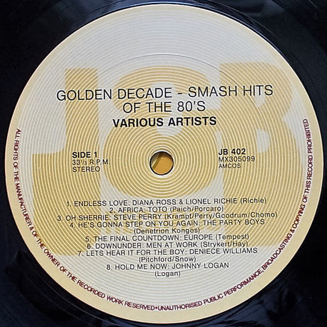 Various : Golden Decade - 16 Smash Hits Of The 80's (LP, Comp)