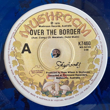 Skyhooks : Over The Border (7", Single, Ltd, Blu)