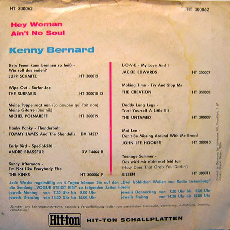 Kenny Bernard : Hey Woman (7")