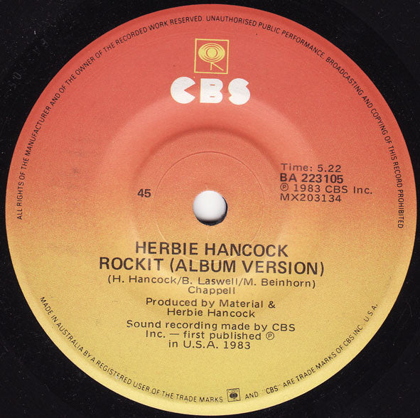 Herbie Hancock : Rockit (7")