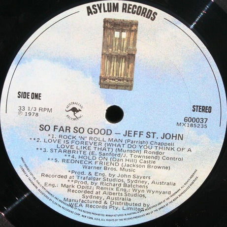 Jeff St. John : So Far So Good (LP, Album, Gat)
