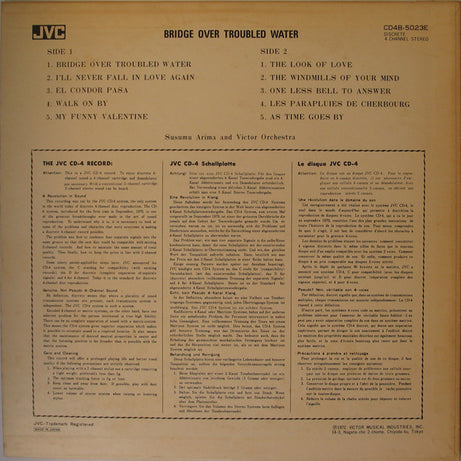 Susumu Arima And Victor Orchestra : Bridge Over Troubled Water (LP, Album, Quad, Exp)