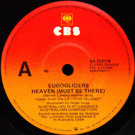 Eurogliders : Heaven (Must Be There) (7", Single)