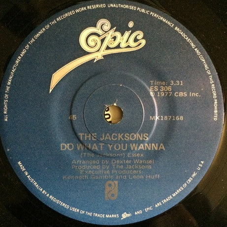 The Jacksons : Blame It On The Boogie (7", Single, Blu)
