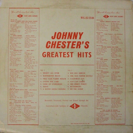 Johnny Chester : Sings His Greatest Hits (LP, Album)