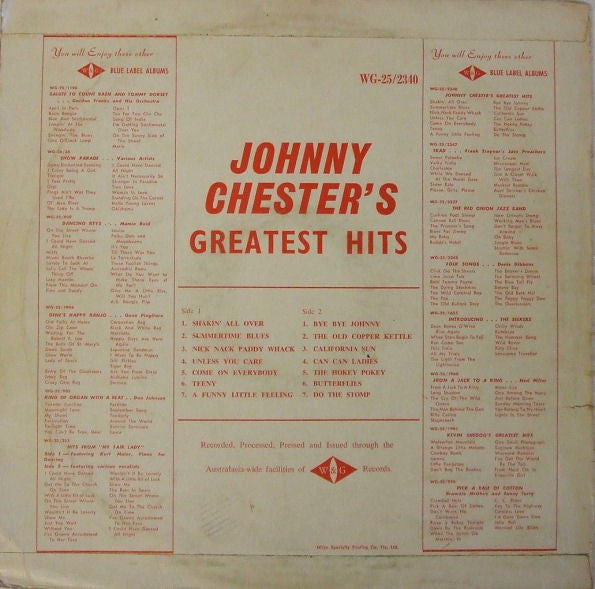 Johnny Chester : Sings His Greatest Hits (LP, Album)