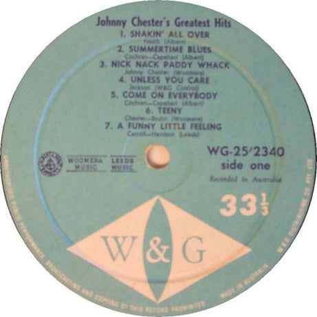 Johnny Chester : Sings His Greatest Hits (LP, Album)