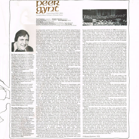 Edvard Grieg : Peer Gynt  - Premier Recording Of The Complete Music For Ibsen's Dramatic Poem (2xLP, Album, Club, Gat)