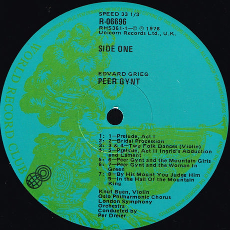 Edvard Grieg : Peer Gynt  - Premier Recording Of The Complete Music For Ibsen's Dramatic Poem (2xLP, Album, Club, Gat)