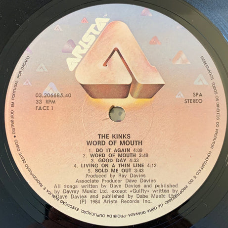 The Kinks : Word Of Mouth  (LP, Album)