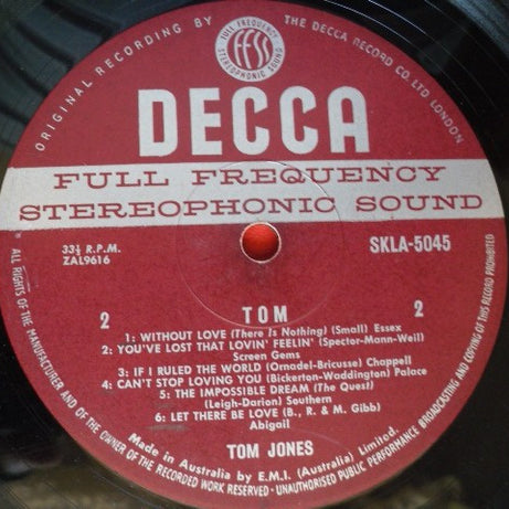 Tom Jones : Tom (LP, Album)