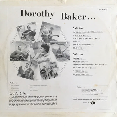 Dorothy Baker : Dorothy Baker ... (LP, Album, Mono)
