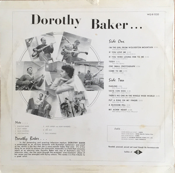 Dorothy Baker : Dorothy Baker ... (LP, Album, Mono)