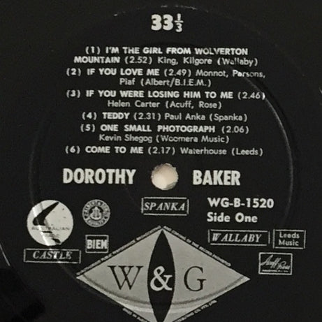 Dorothy Baker : Dorothy Baker ... (LP, Album, Mono)
