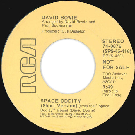 David Bowie : Space Oddity (7", Single, Promo)